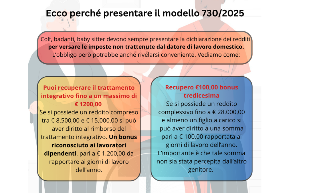 SEI UN LAVORATORE DIPENDENTE O ASSISTENTE FAMILIARE? ECCO PERCHE’ CONVIENE IL MODELLO 730!